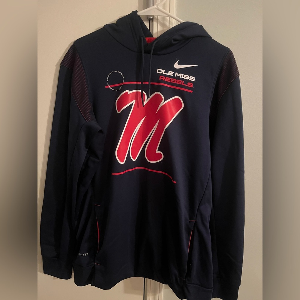Nike Ole Miss Rebels Navy and Red Hoodie Large